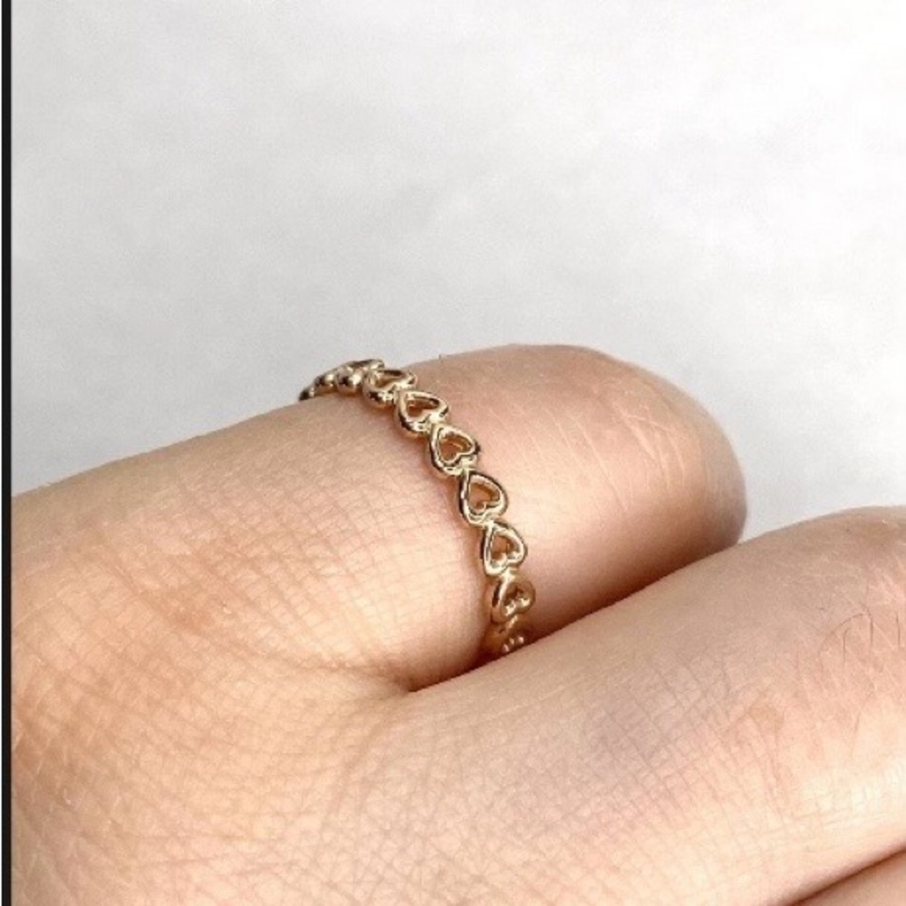 Elegant Pandora rose gold plated heart ring